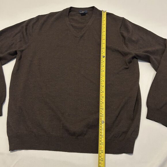 Brooks Brothers 365 Merino Wool Sweater V Neck Pullover Brown - Mens Large - Picture 7 of 10